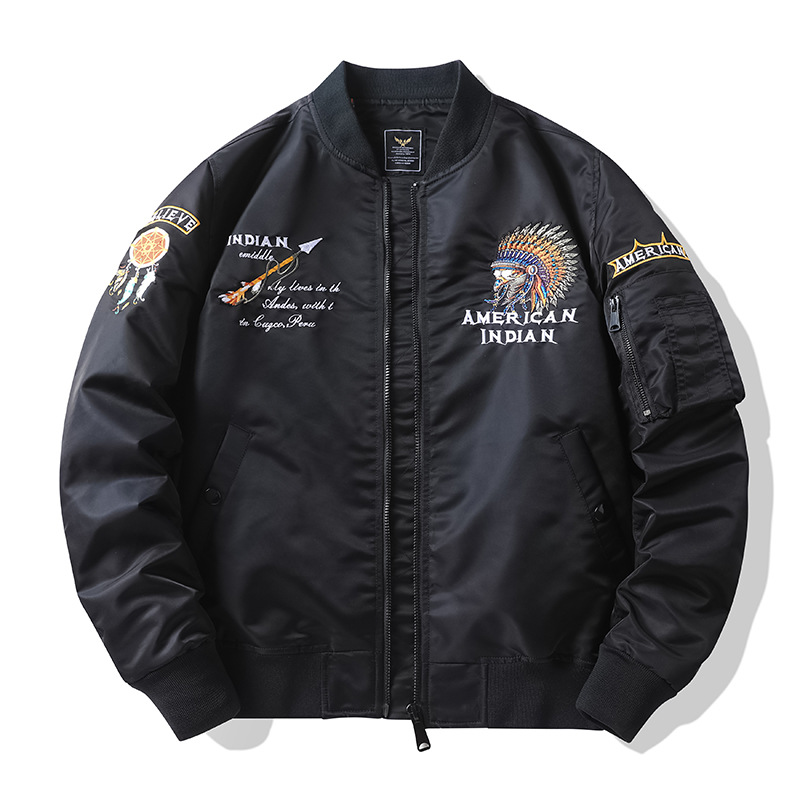 Men's Clothing heavyweight high street pilot jacket loose embroidered baseball jacket spring and autumn retro jacket men's wear_voghion.com