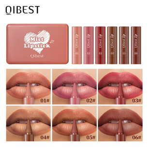 Qibest Easy-To-Color Long-Lasting Matte Matte Rotating Lipstick Pen Natural Waterproof Not Easy to Fade Lip Liner Set