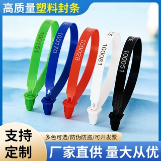 跨境一次性塑料封条物流施封锁货柜集装箱封签铅封标签牌防盗扎带