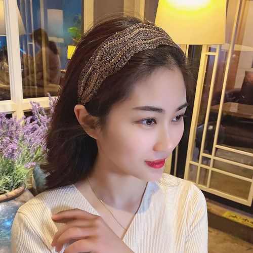 Stylish hair band for women, Korean wide-brimmed trendy short hair accessory, simple lace hair clip to cover gray hair, headband