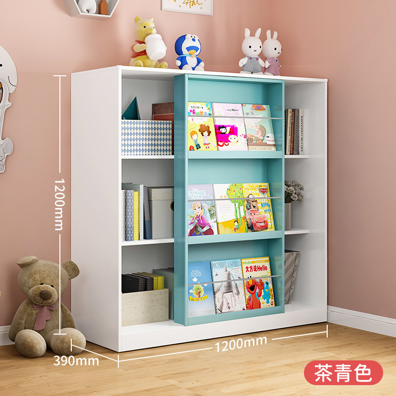 De los niños de baja estantería carril de deslizamiento de acero del hogar caja de imagen gabinete de almacenamiento piso hierro juguete gabinete de almacenamiento