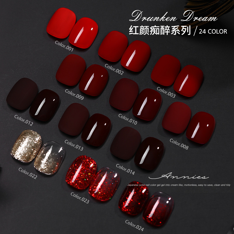 Esmalte de Uñas en Gel Serie Roja, Éxito de Ventas Otoño-Invierno 2025, Nuevo Estilo, Blanco Brillante, Rojo Vino, Caramelo, Cereza