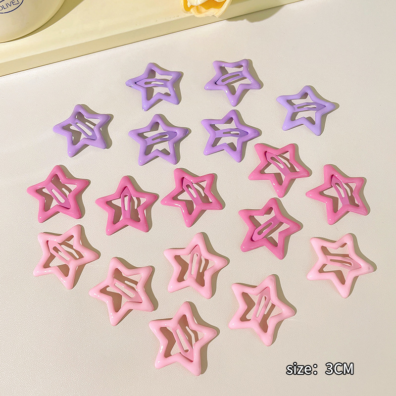 Linda estrella y2g horquilla hembra clip lateral flequillo BB clip horquilla para niños dopamina clip de color tocado