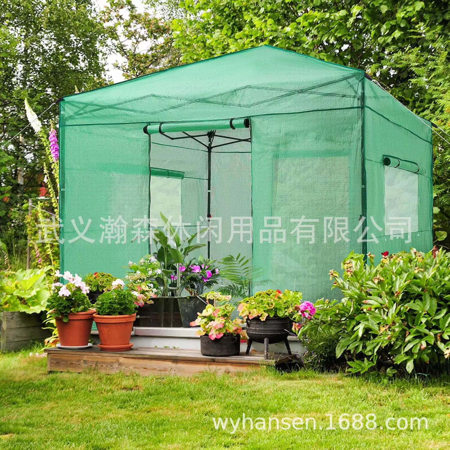 一键开合温室花房暖房大棚跨境供应多肉瓜果蔬菜花卉防寒保温房