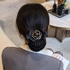 小香風山茶花ヘアクリップ看護師の頭花女職業ヘアネット空乗盤髪仕事ネットポケット銀行空姉頭