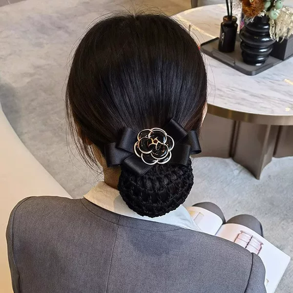 Xiao Xiang Feng Camellia Hairpin Nurse Head Flower Female Professional Hair Net Flight Attendant Hair Work Net Dou Bank Stewardess Head