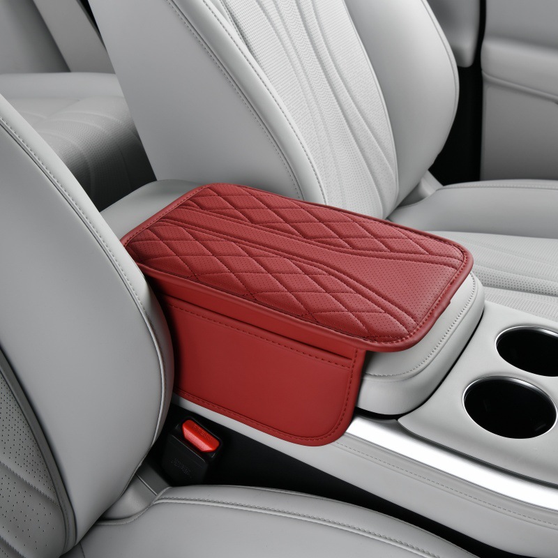 Universal – Armrest box pad Pad Multifunctional Storage Bag - random-strawberry-red