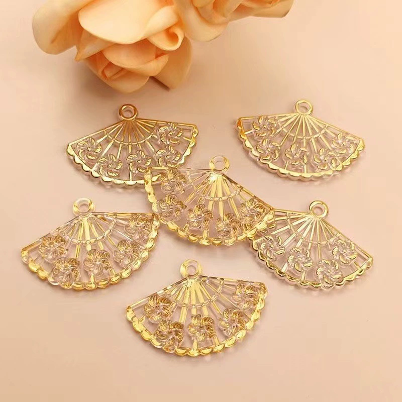 Акриловые прозрачные позолоченные кружева с цветочным листом, инкрустированные в Пномпене вентилятор DIY древний стиль волос, серьги аксессуары для головы материал