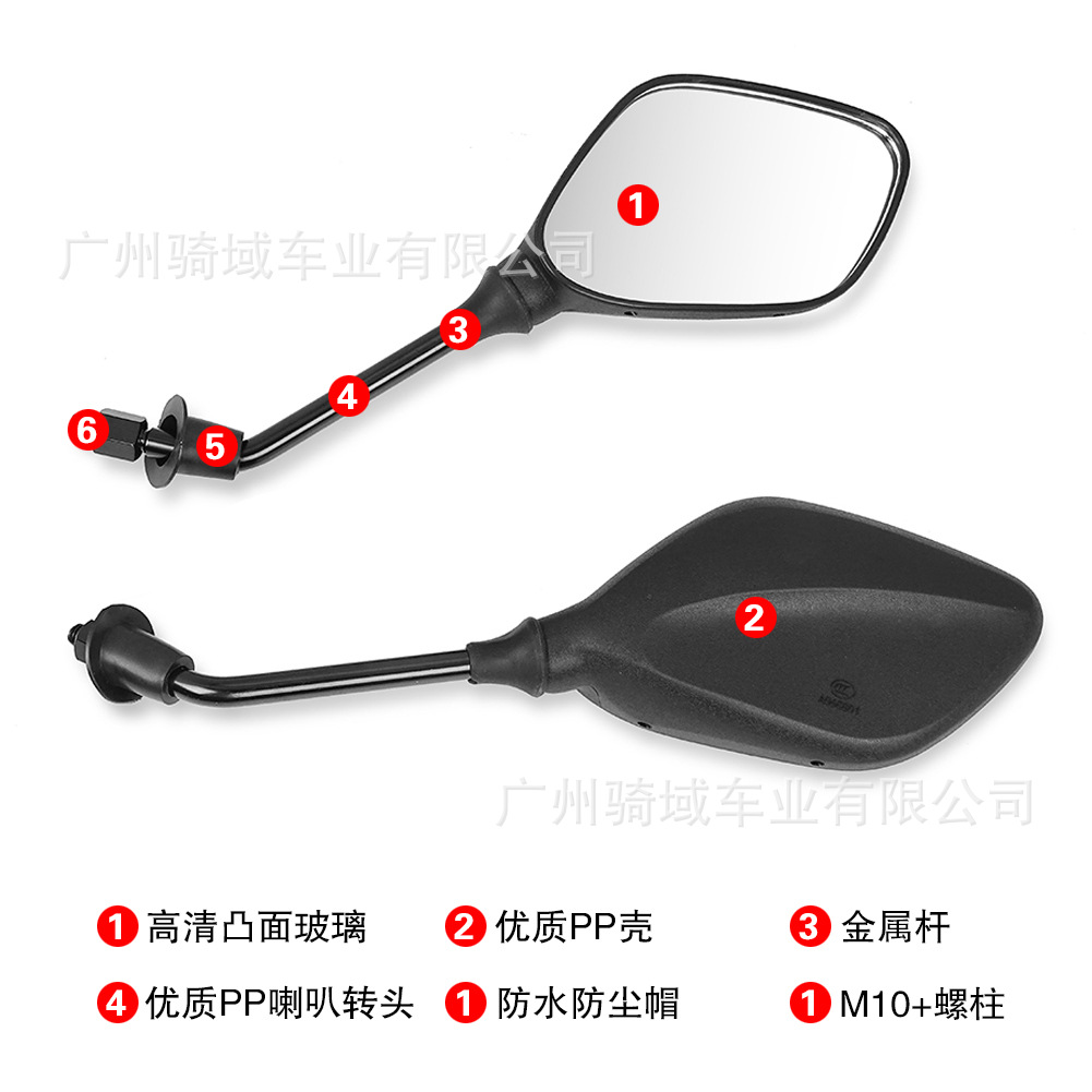 Motorcycle rearview mirror suitable for Yamaha electric bike RSZ Ghost Fire, rearview mirror, reversing mirror, reflector