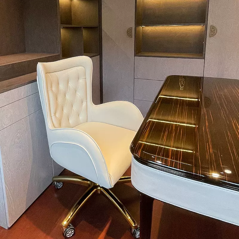 轻奢电脑椅设计师艺术感转椅家用书房靠背椅老板椅办公直播化妆椅