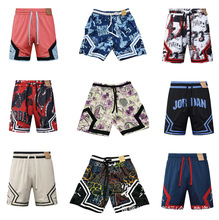 新款飞人美式AJ潮流男大网眼宽松透气四分运动休闲健身训练篮球裤