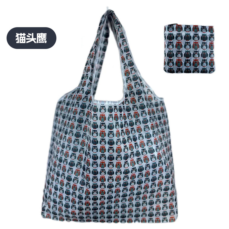 Spot bolsa de compras plegable de gran capacidad Spot bolsa de protección ambiental bolsa plegable bolsa de almacenamiento portátil impresa portátil creativa