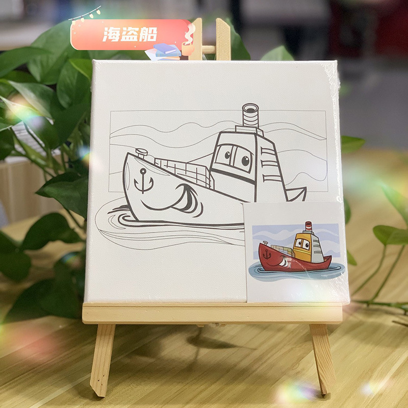 DIY Oil Painting Frame Canvas Pure Cotton Coloring Painting Art Practice Supplies Oil Painting Learning Tools Acrylic Painting Coloring Picture Frame