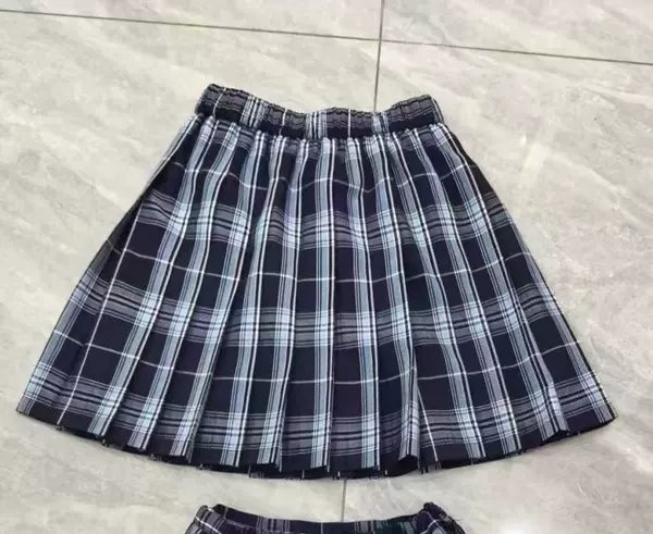 Blue plaid skirt XZ6250415