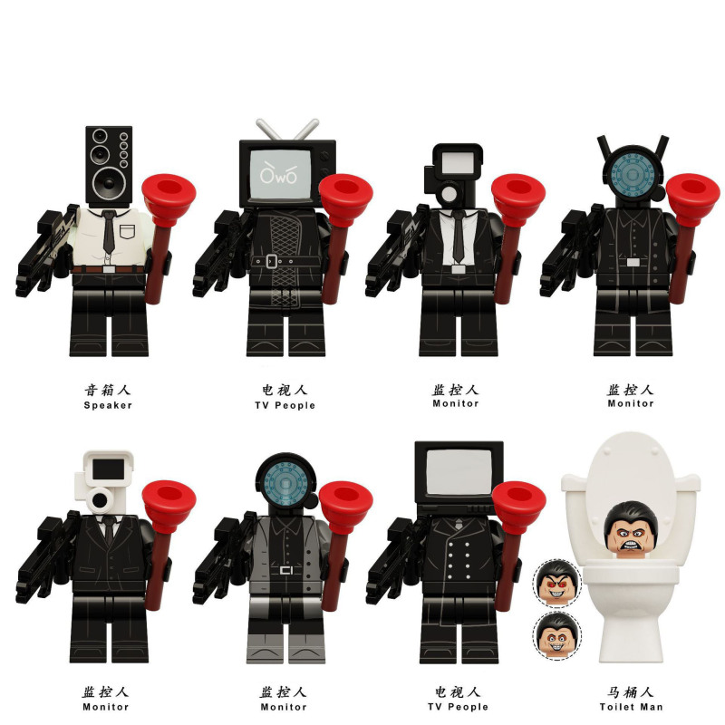 新しいタイタンモニターメンズドクタートイレビルディングブロックミニフィギュアテレビオーディオマン子供用組み立ておもちゃスピーカーメンズ|undefined