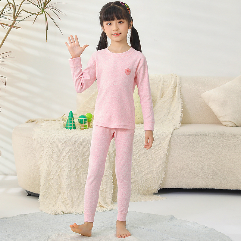 천연 컬러 코튼 파우더 솔리드 컬러 라운드 넥