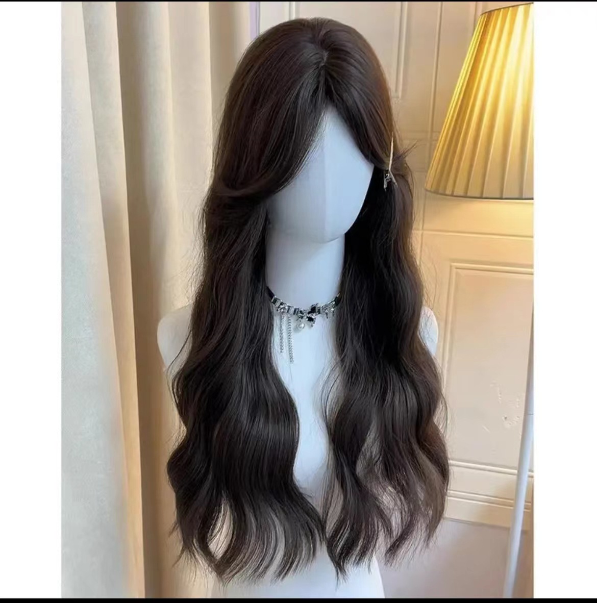 [brown black] middle parted water ripples