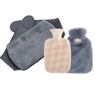 Customized Cross-Border 2L Water-Filled Hot Water Bottle Imitation Rabbit Plush Extended Waist Protection Filled with Water to Warm Belly Pvc Hot Water Bottle