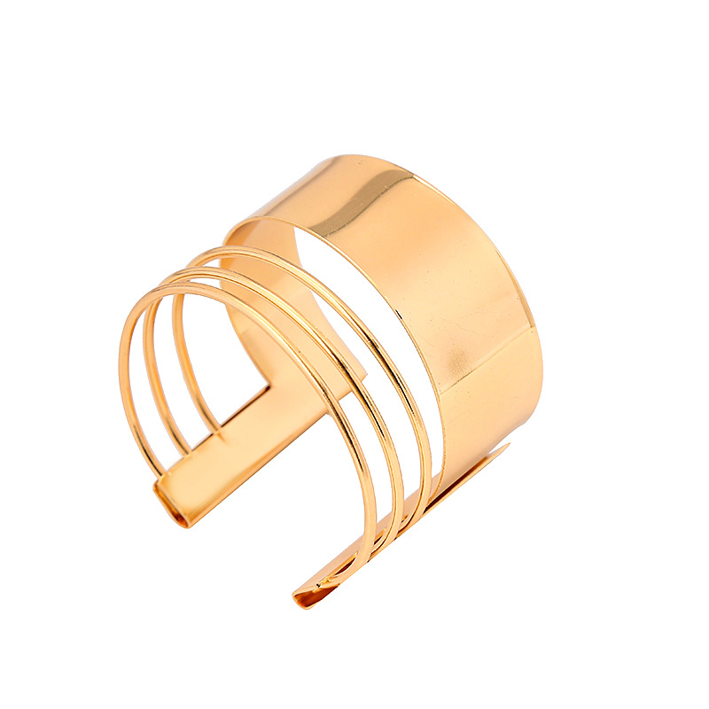 fashion personality metal bracelet punk street shooting open bracelet hollow simple jewelry