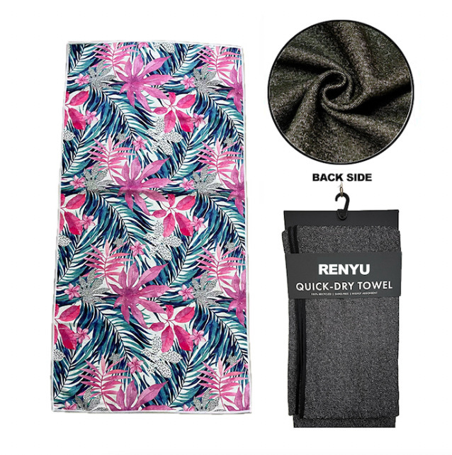 Renewable Fiber Sports Towel Non-Slip Ant Cloth Absorbent Quick-Drying Towel Back Black