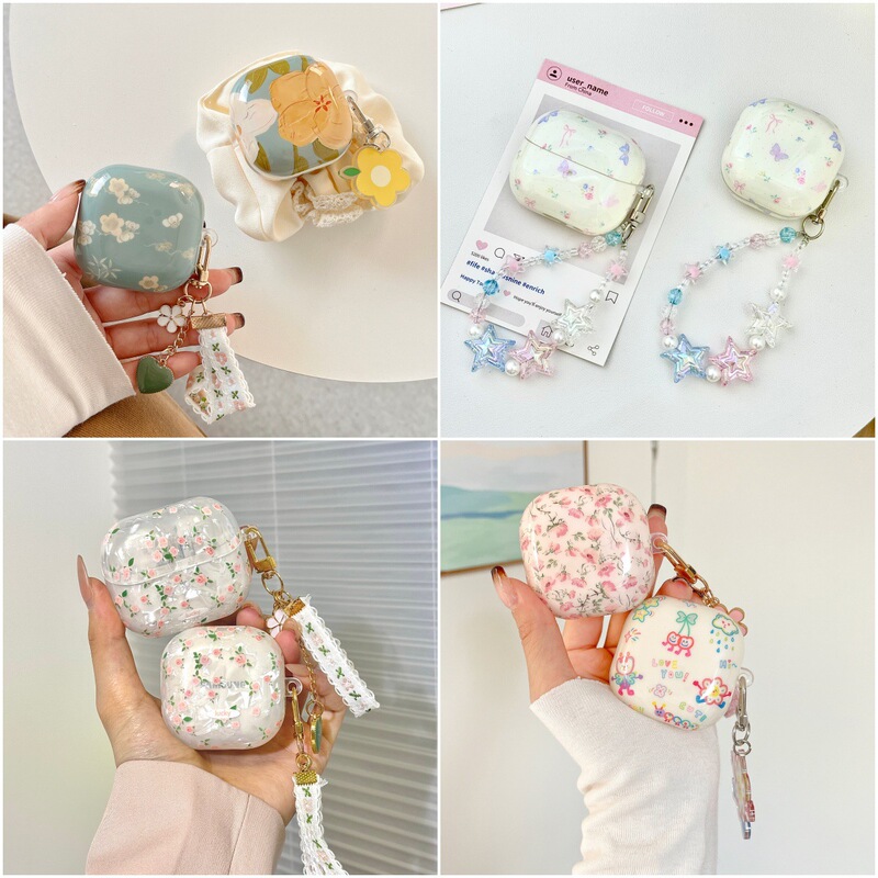 Suitable for Samsung Galaxy Buds4Pro Bluetooth earphone protective case, cartoon soft shell, cute heart, butterfly, floral pattern
