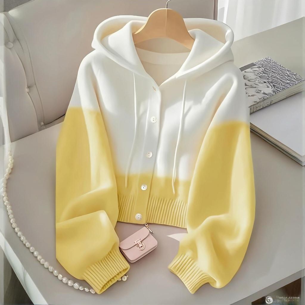 Cardigan, jacket, hoody, knitted demi-season sweater, oversize, western style, increased thickness 2