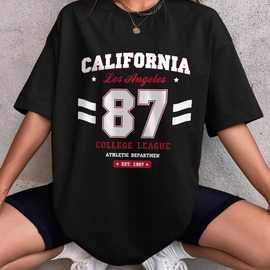 洛杉矶，加利福尼亚，1997年印花女式t恤棉舒适短袖夏季休闲上衣