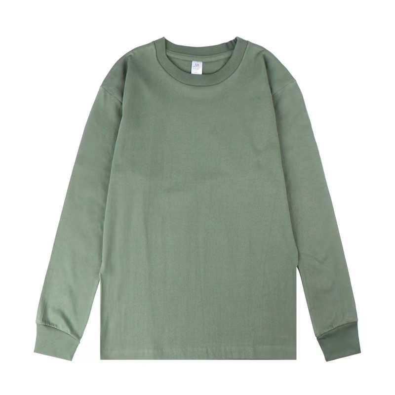 新作250gヘビーウェイト純綿ラウンドネック長袖Tシャツ メンズ トレンドブランド ファッション カジュアル ゆったり プリント 熱転写プリントトップス