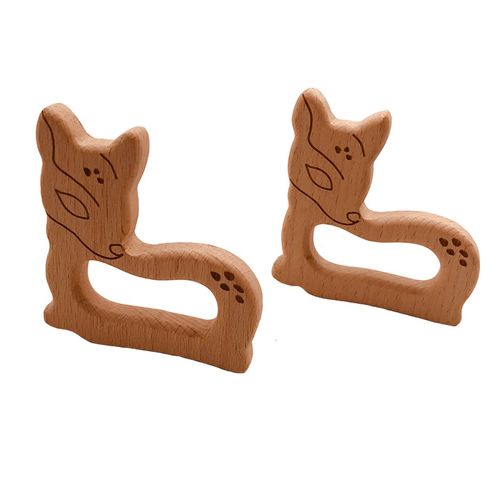 AliExpress Amazon DIY jewelry teething cartoon beech animal leaves molar stick baby teether toy
