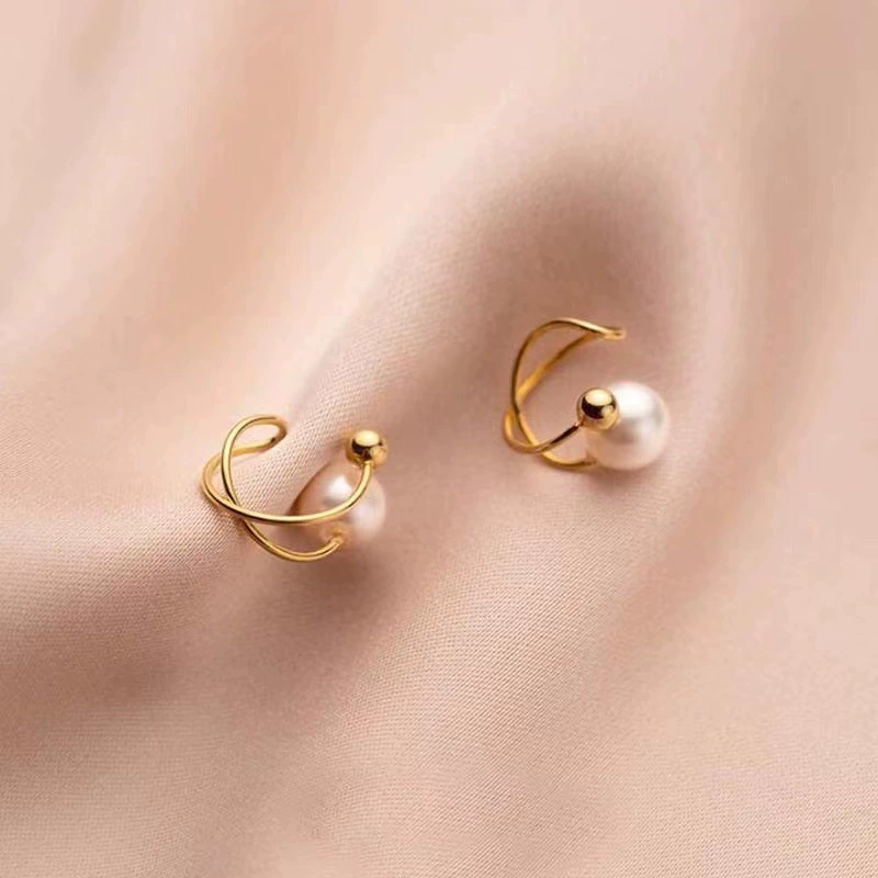 Серебряная игла из жемчуга, стильные универсальные серьги, образец серебро 925, простой и элегантный дизайн, оптом