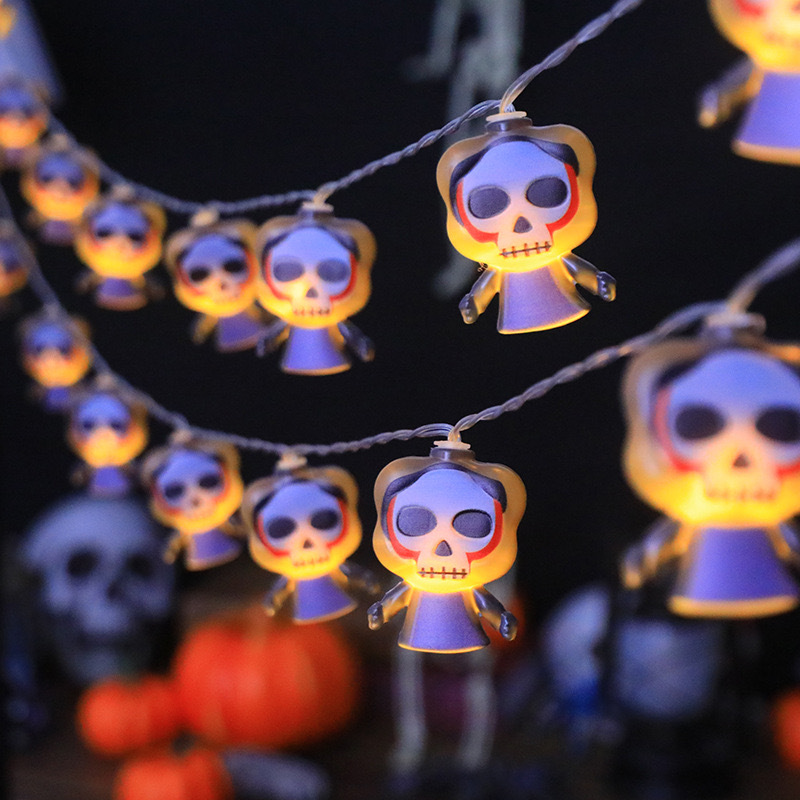 Luces LED transfronterizas, luces de cadena para Halloween, luces solares con forma de calabaza, luces decorativas para días festivos, luces de ambiente festivo para exteriores, luces coloridas