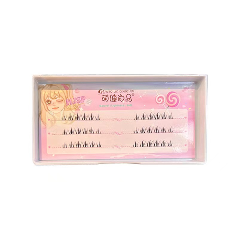 Lindo pestañas Shangpin pequeña llama pestañas naturales diarias solo racimo dividido Barbie Ojo de dibujos animados tallo transparente pestañas postizas