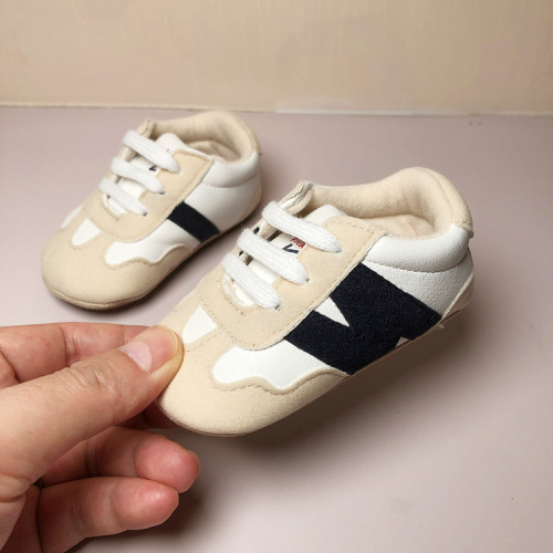 0-1 year old baby sports casual shoes for men and women, rubber sole toddler shoes, lace-up large letter stepping shoes