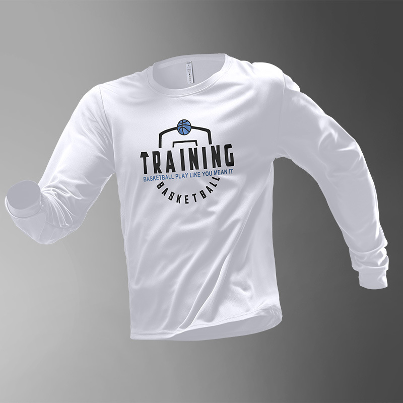 Camiseta deportiva de mangas largas de hielo para hombres de verano delgada secado rápido correr entrenamiento de tiro chaqueta de baloncesto camiseta de verano