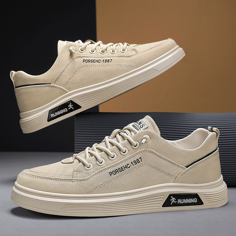 Простые однотонные холстовые туфли для студентов маленькие белые туфли