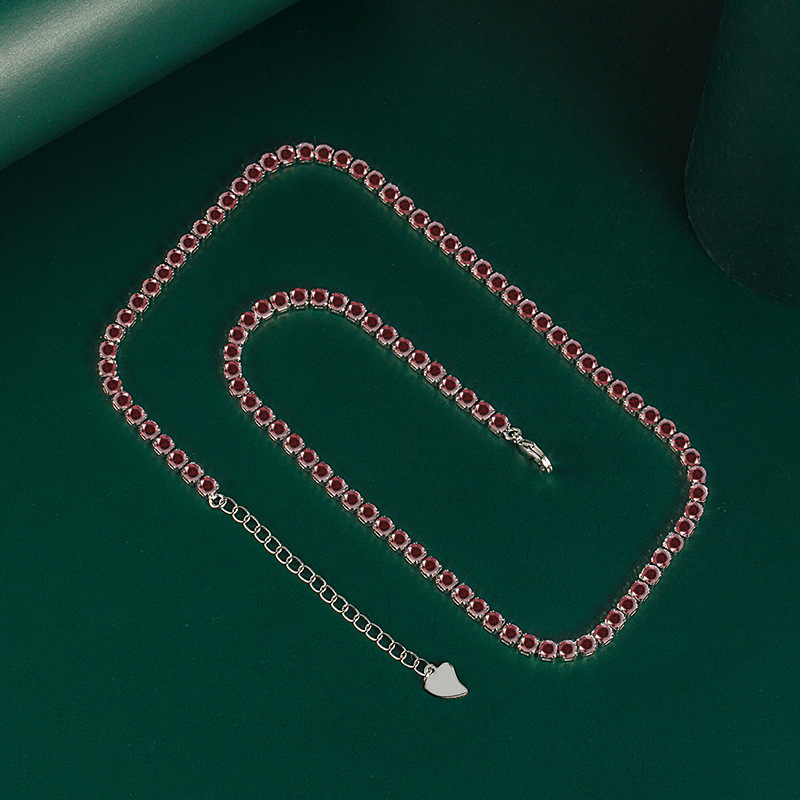 Fashion Geometric Copper Inlay Zircon Necklace 1 Piece