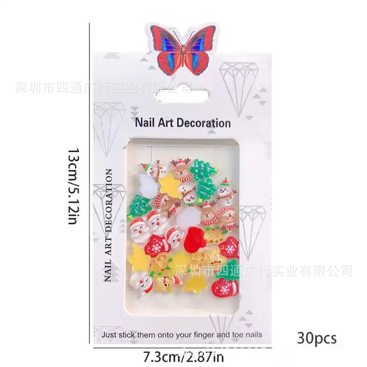 Christmas nail decals Christmas elk clock snowflake Christmas tree snowman nail art manicure ornament