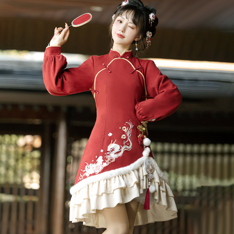 Diseño original nuevo estilo Ruitu Yinglong estilo chino Han Yuansu vestido de chaleco femenino traje 6926