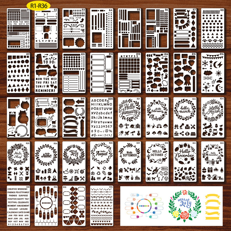 Amazon Cross-Border A5 Handbook Painting Template DIY Hand-Painted Diary Notebook Copying Graffiti Pet Cut Out Template