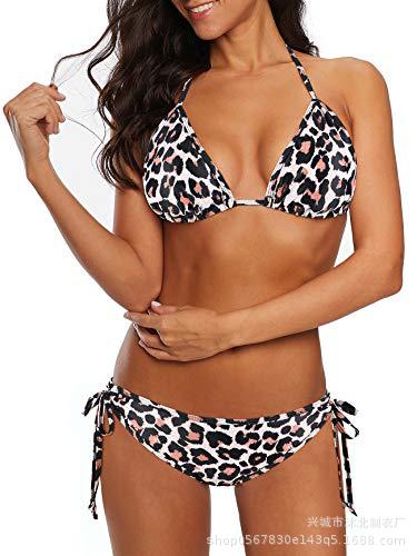 Set de Bikini Triángulo con Cordones Set de 2 Piezas de Nylon con Almohadilla sin Aros para Natación y Playa