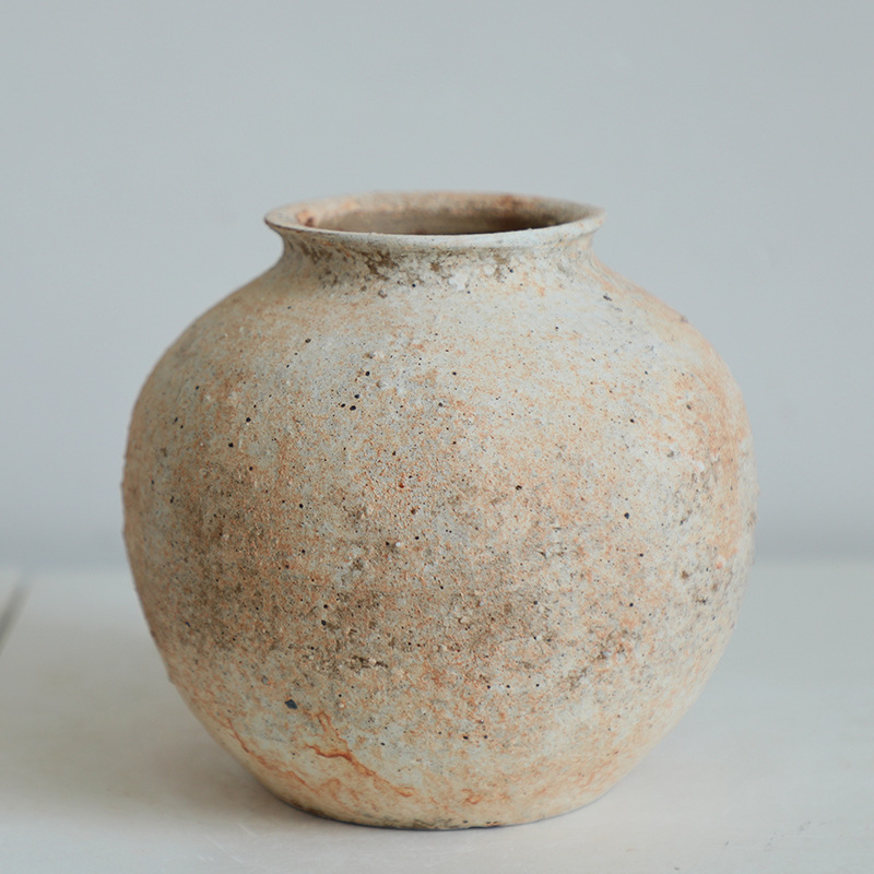Jingdezhen vasos de cerámica retrógrados nostálgicos hechos a mano hoteles residenciales flores de viento tranquilo arreglos de flores Zen adornos vasijas de cerámica gruesa