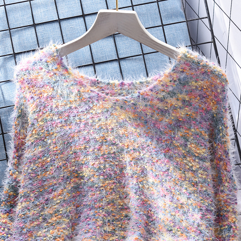 Women's Pullover Sweater Loose Long Sleeved Knitted Top_voghion.com