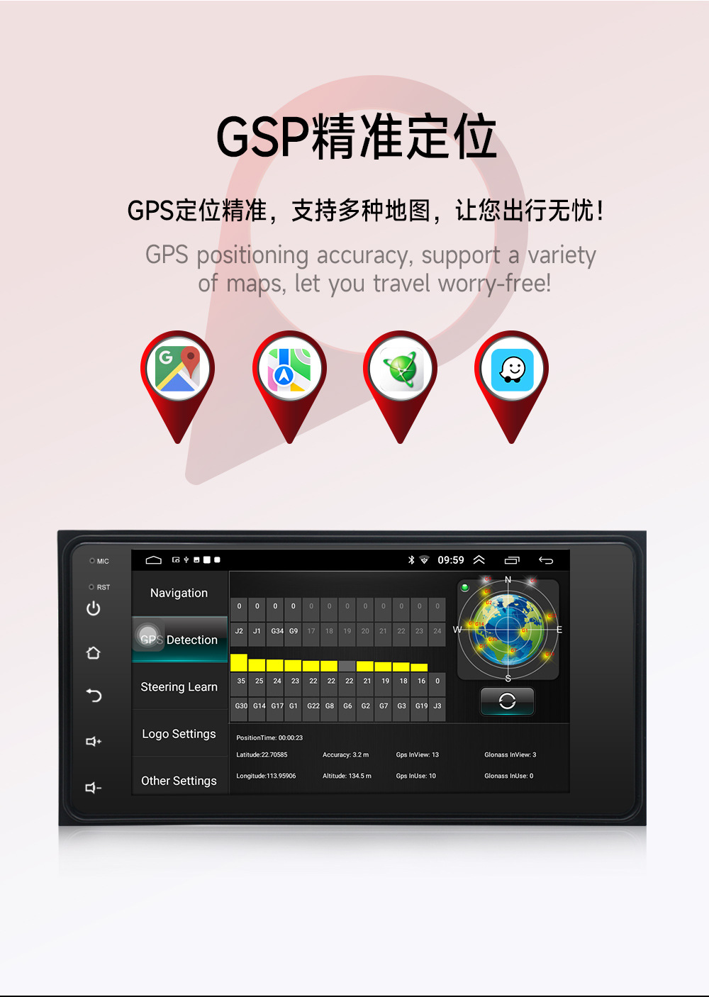 Suitable for Toyota Car Gps Navigation All-In-One Device, Corolla, Old Vios, Corolla, Smart Navigation Universal Device