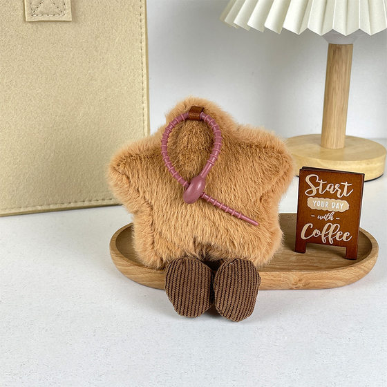 Cute Fun Star Plush Pendant Christmas Creative Biscuit Doll Holiday Gift Bag Hanging Ornaments Wholesale