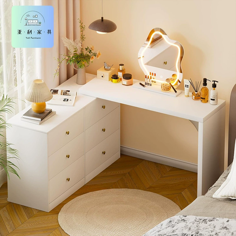 Трюмо Amzom, панель для мебели, экспортная торговля, туалетный столик для спальни, повседневный стиль, с боковым шкафчиком, белый цвет.