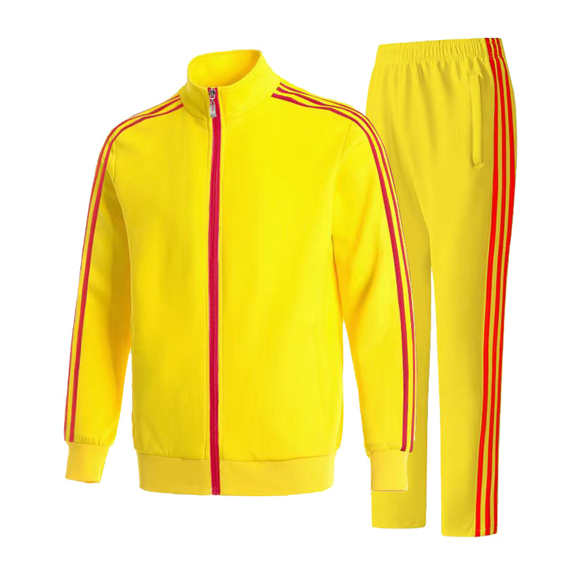 Primavera y otoño transfronterizos tres barras set de ropa deportiva casual hombres cardigans grandes camisetas deportivas uniformes escolares dos sets