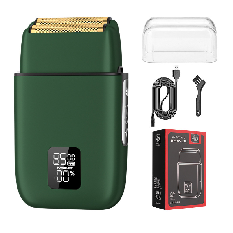 Nueva pantalla digital LCD de los hombres máquina de afeitar eléctrica todo-metal hogar de afeitar peluquería calva empuje corte de pelo blanco