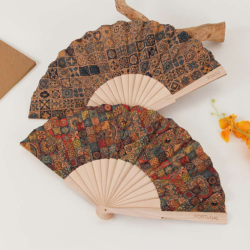 Fan Classification Chinoiserie Ethnic Style Solid Color Wooden Fan