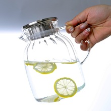 定制款冷水壶玻璃家用新中式煮茶壶钢盖花茶壶凉水壶玻璃瓶冷泡