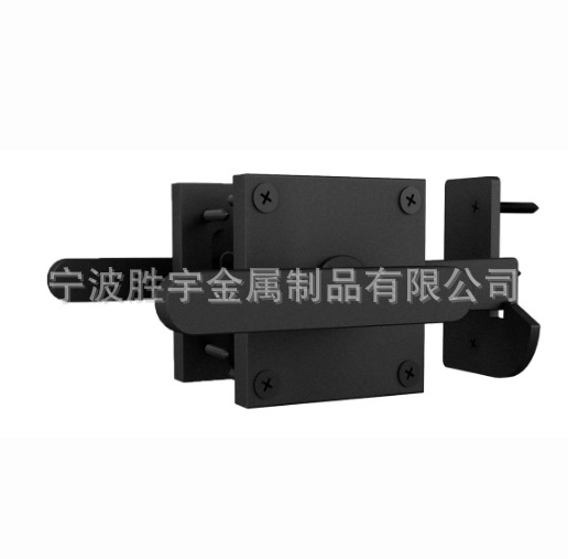 Pestillo de Puerta de Granja para Comercio Electrónico, Pestillo de Aluminio Negro de Doble Cara con Manija, Pestillo Giratorio para Puerta, Pestillo Resistente para Cerca de Madera